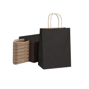 Kraft Burgu Saplı Çanta Esmer Siyah 20x24x10cm