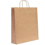 Burgu Saplı Kraft Kağıt Çanta 32x40x12cm