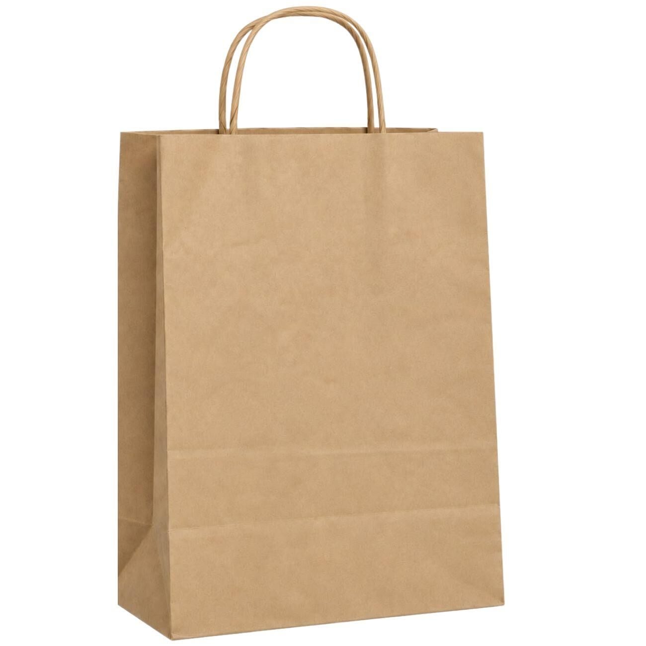 Burgu Saplı Kraft Kağıt Çanta 32x40x12cm