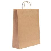 Burgu Saplı Kraft Kağıt Çanta 32x40x12cm