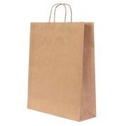 Burgu Saplı Kraft Kağıt Çanta 32x40x12cm