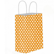 Kraft Burgu Saplı Çanta 32x40x12 Turuncu Puantiyeli