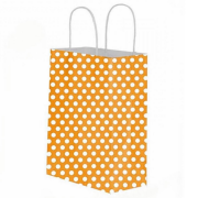 Kraft Burgu Saplı Çanta 32x40x12 Turuncu Puantiyeli