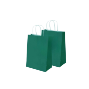 Kraft Burgu Saplı Çanta Nefti Yeşil 19x24x10cm