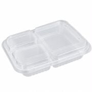 Plastik 3 Bölmeli Kendinden Kapaklı Kebap Kabı 75adet