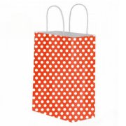 Kırmızı Puantiyeli Kağıt Çanta 32x40x12cm 25 ADET