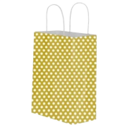 Kraft Burgu Saplı Çanta Gold Puantiyeli 32x40x12cm