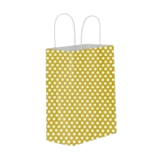 Kraft Burgu Saplı Çanta Gold Puantiyeli 25x31x12cm