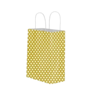 Kraft Burgu Saplı Çanta Gold Puantiyeli 25x31x12cm