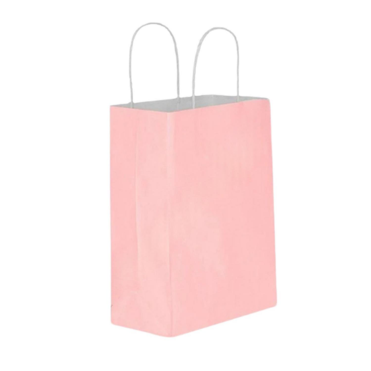 Kraft Burgu Saplı Çanta Pembe 25x31x12cm
