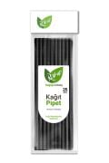 Kağıt Pipet Siyah 25''li