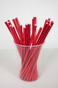 Kağıt Pipet Metalize Kırmızı 25''li