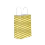 Burgu Saplı Gold Puantiyeli Çanta 18x24x8cm