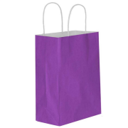 Burgu Saplı Mor Kağıt Poşet 32x40x12cm