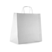 Kraft Burgu Saplı Çanta Beyaz 32x30x16cm