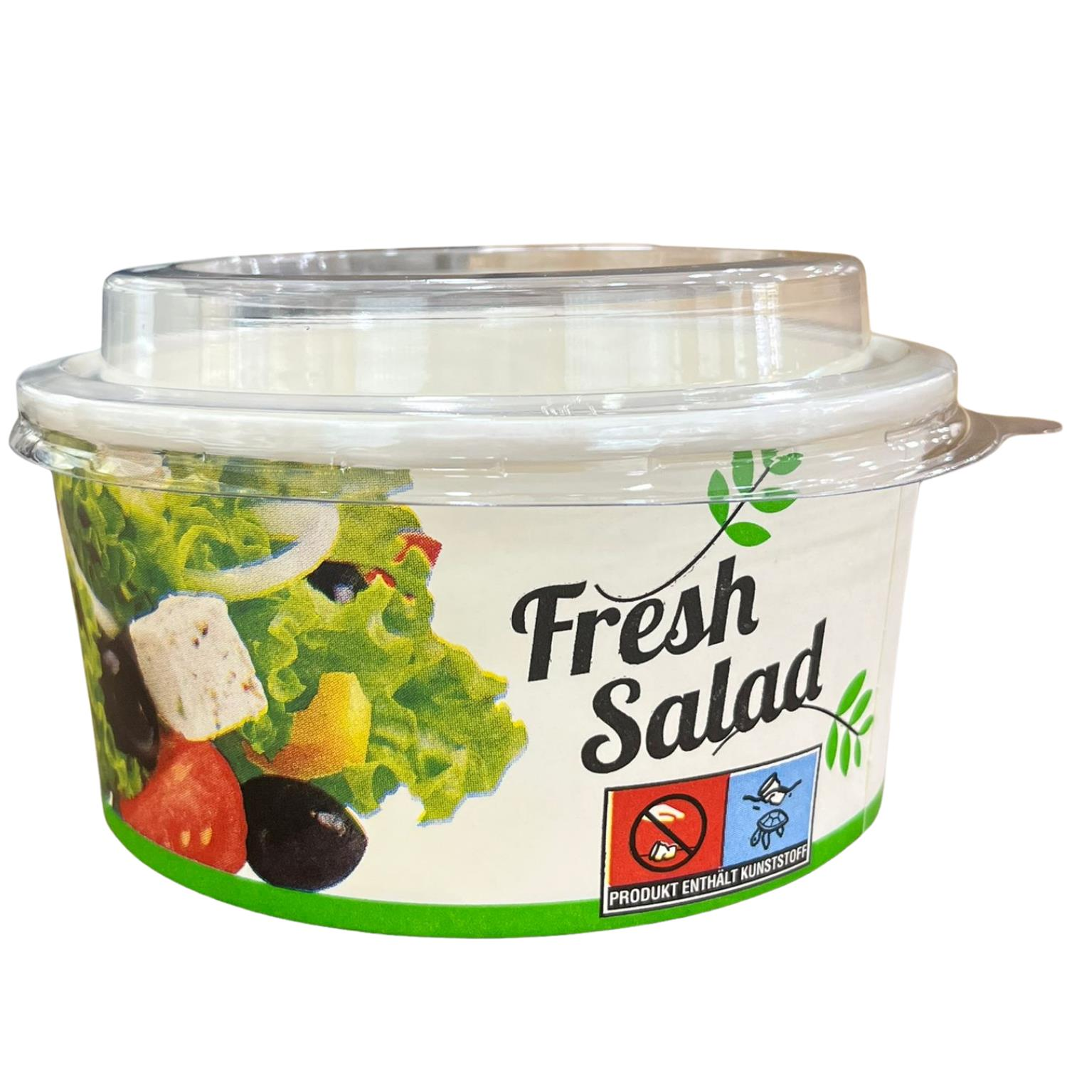 Karton Salata Beyaz 750cc Standart Desenli Kap+Kapak